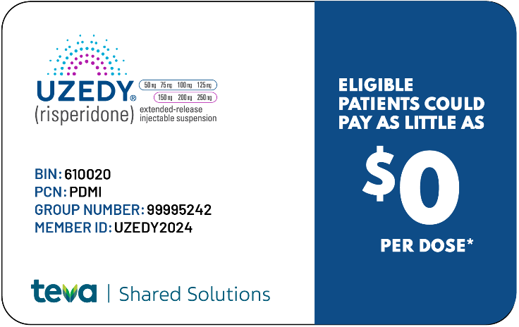 UZEDY savings offering card