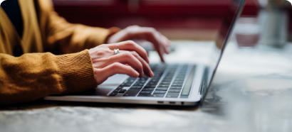 woman typing